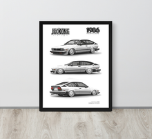 FRAMED POSTER: 1987 Italian V6 Coupe -Series 008 JECKONE Vintage | Design Study Archive