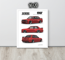 FRAMED POSTER: 1987 German Motorsports Sedan -Series 007 | JECKONE Vintage | Design Study Archive