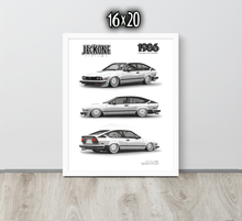 FRAMED POSTER: 1987 Italian V6 Coupe -Series 008 JECKONE Vintage | Design Study Archive
