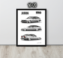 FRAMED POSTER: 1987 Italian V6 Coupe -Series 008 JECKONE Vintage | Design Study Archive