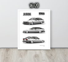FRAMED POSTER: JECKONE Vintage | Design Study 008 | 1986 Italian V6 Coupe -STUDY 008
