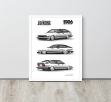FRAMED POSTER: 1987 Italian V6 Coupe -Series 008 JECKONE Vintage | Design Study Archive