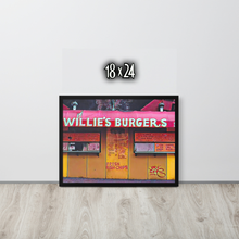 FRAMED POSTER: Willie’s Burgers : HARLEM COLLECTION