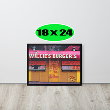 FRAMED POSTER: WILLIE'S BURGERS: Harlem Streets -The Art Collection