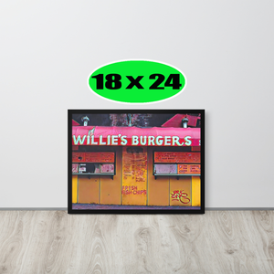 FRAMED POSTER: WILLIE'S BURGERS: Harlem Streets -The Art Collection
