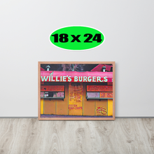 FRAMED POSTER: WILLIE'S BURGERS: Harlem Streets -The Art Collection