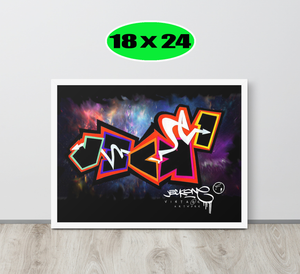 GRAFFITI FRAMED POSTER: knockOut
