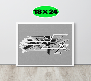 FRAMED GRAFFITI POSTER: speedingOnTheDeegan