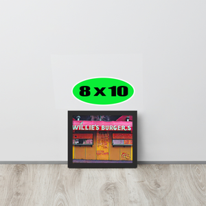 FRAMED POSTER: WILLIE'S BURGERS: Harlem Streets -The Art Collection