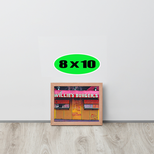 FRAMED POSTER: WILLIE'S BURGERS: Harlem Streets -The Art Collection