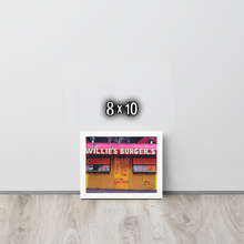 FRAMED POSTER: Willie’s Burgers : HARLEM COLLECTION