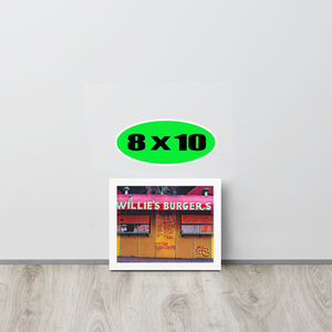 FRAMED POSTER: WILLIE'S BURGERS: Harlem Streets -The Art Collection