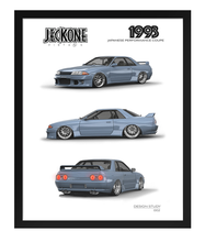 FRAMED POSTER: JECKONE Vintage | Design Study 002 | 1993 Japanese Performance Coupe -STUDY 002
