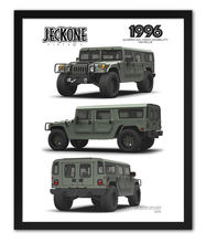 FRAMED POSTER: JECKONE Vintage | Design Study 005 | 1996 American High Mobility Vehicle -STUDY 005