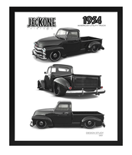 FRAMED POSTER: JECKONE Vintage | Design Study 001 | 1954 American Utility Truck -STUDY 001