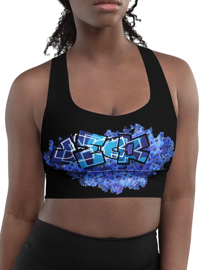 SPORTS BRA: DELPHINIUMS