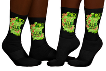 SOCKS: GREEN & ORANGE GLADIOLUS BOUQUET -uniSex