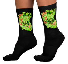 SOCKS: GREEN & ORANGE GLADIOLUS BOUQUET -uniSex