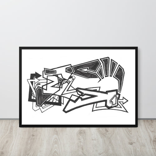 FRAMED GRAFFITI POSTER: driven2StayDriving