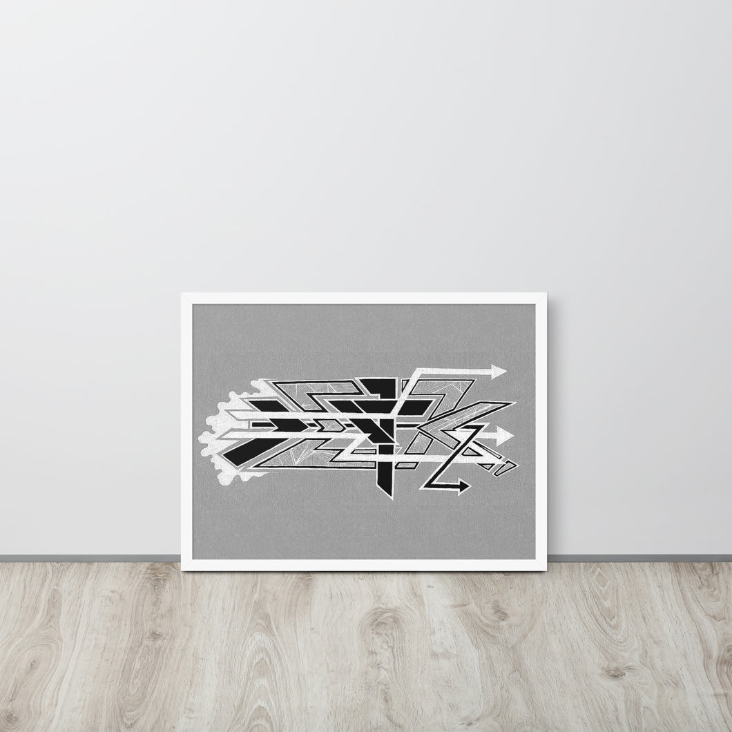 FRAMED GRAFFITI POSTER: speedingOnTheDeegan