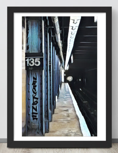 FRAMED POSTER: 3 TrainComing: Harlem Streets -The Art Collection