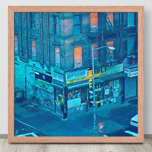 FRAMED POSTER: 132nd street & Madison Avenue -circa 1993: Harlem Streets -The Art Collection
