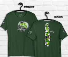 SHORT SLEEVE TEE (uniSex): GreenNeonCamoDrip  -(vintage 2021)