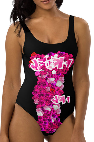 ONE PIECE SWIMSUIT: PINK ROSES BOUQUET