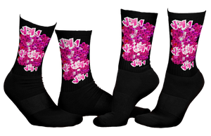 SOCKS: PINK ROSES BOUQUET -uniSex
