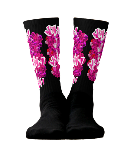 SOCKS: PINK ROSES BOUQUET -uniSex