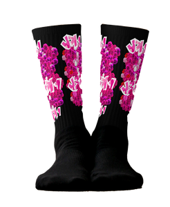 SOCKS: PINK ROSES BOUQUET -uniSex