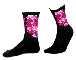 SOCKS: PINK ROSES BOUQUET -uniSex