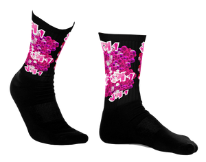 SOCKS: PINK ROSES BOUQUET -uniSex