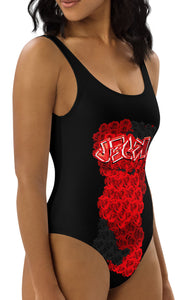 ONE PIECE SWIMSUIT:  RED ROSES BOUQUET
