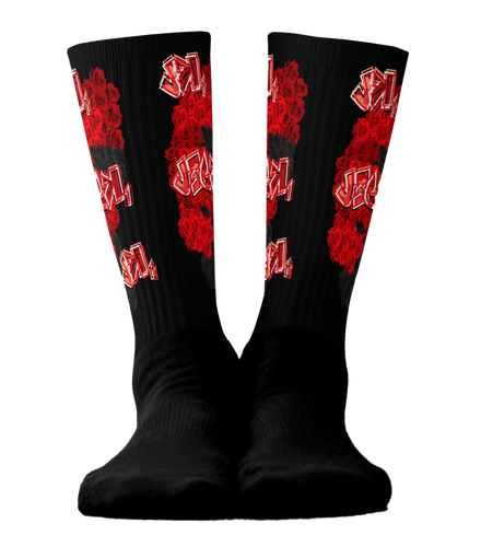 SOCKS: RED ROSES BOUQUET -uniSex