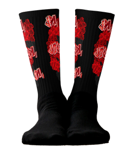 SOCKS: RED ROSES BOUQUET -uniSex