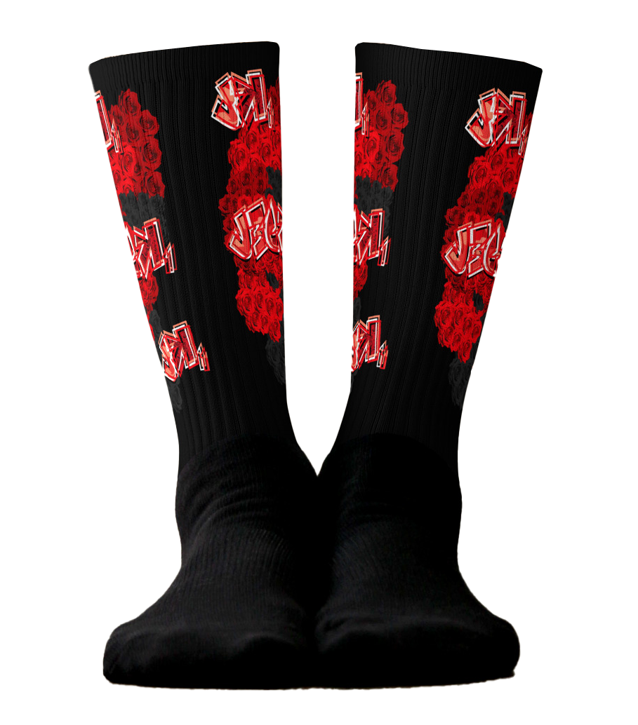 SOCKS: RED ROSES BOUQUET -uniSex