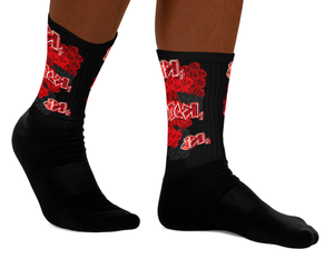 SOCKS: RED ROSES BOUQUET -uniSex