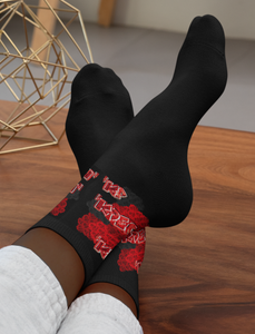 SOCKS: RED ROSES BOUQUET -uniSex