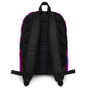BACKPACK (Premium): PINK ROSES BOUQUET -uniSex (BLACK)