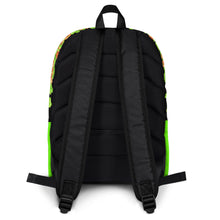 BACKPACK (Premium): GREEN & ORANGE GLADIOLUS BOUQUET - (BLACK)