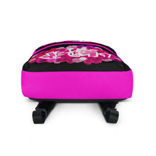 BACKPACK (Premium): PINK ROSES BOUQUET -uniSex (BLACK)