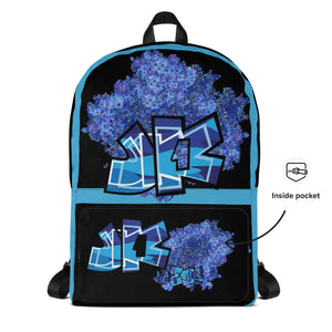 BACKPACK (Premium): DELPHINIUM BOUQUET -uniSex (BLACK)