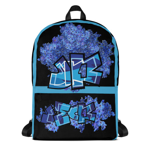 BACKPACK (Premium): DELPHINIUM BOUQUET -uniSex (BLACK)