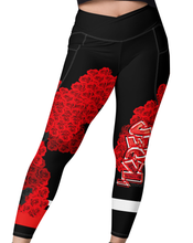 LEGGINGS (with Pockets): ROSES BOUQUET -Crossover