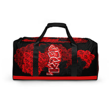 GYM DUFFLE BAG (Premium): RED ROSES BOUQUET -uniSex (BLACK)