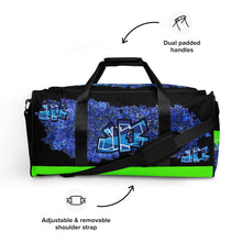 GYM DUFFLE BAG (Premium): DELPHINIUMS BOUQUET -uniSex (BLACK)