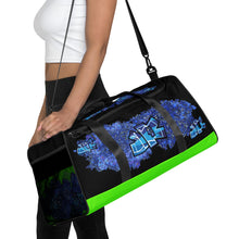 GYM DUFFLE BAG (Premium): DELPHINIUMS BOUQUET -uniSex (BLACK)