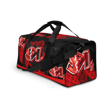 GYM DUFFLE BAG (Premium): RED ROSES BOUQUET -uniSex (BLACK)