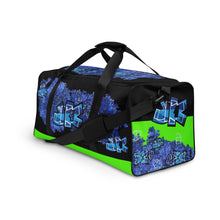 GYM DUFFLE BAG (Premium): DELPHINIUMS BOUQUET -uniSex (BLACK)